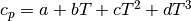 c_p = a + bT + cT^2 + dT^3