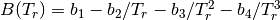 B(T_r) = b_1 - b_2/T_r - b_3/T_r^2 - b_4/T_r^3